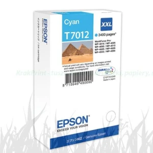 Tusz Epson T7012 do WP-4015DN/4095DN/4515DN/4525DNF XXL | 34,2ml (C13T70124010) Cyan