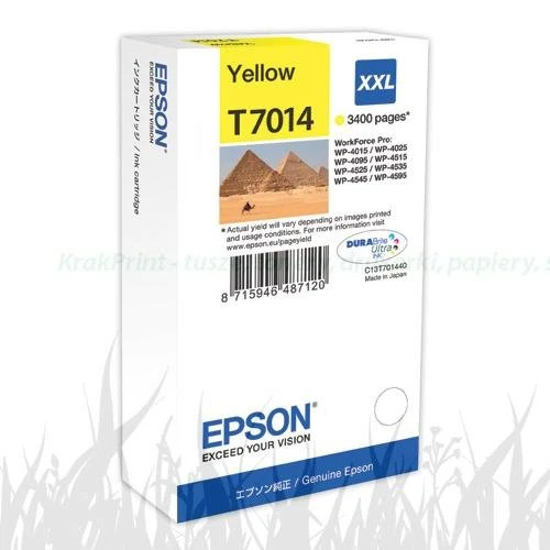 Tusz Epson T7014 do WP-4015DN/4095DN/4515DN/4525DNF XXL | 34,2ml (C13T70144010) Yellow