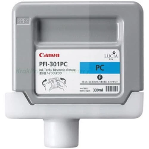 Tusz Canon Oryginał PFI-301PC do IPF8000/9000 | 330ml (1490B001) PhotoCyan
