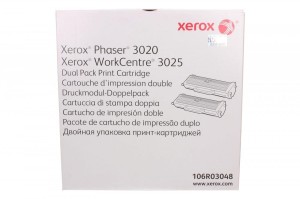 Zestaw dwółch tonerółw Xerox do Phaser 3020, WorkCentre 3025 | 2x1500 str. (106R03048) Black