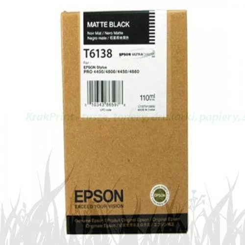Tusz Epson Nr.T6138 do Stylus Pro 4400, 4800 | 110ml (C13T613800) MatteBlack