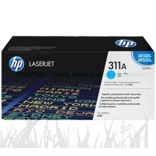 Toner HP 311A do LaserJet 3700 (Q2681A) | 6 000 str. Cyan