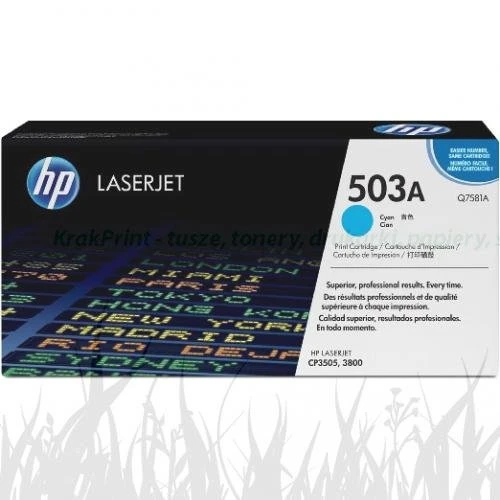 Toner HP 503AC do Color LaserJet 3800 (Q7581A) | 6 000 str. Cyan