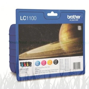 Zestaw tuszy Brother do DCP-385C/585CN/585CW | 4 x 325 str. (LC-1100VALBP) Color