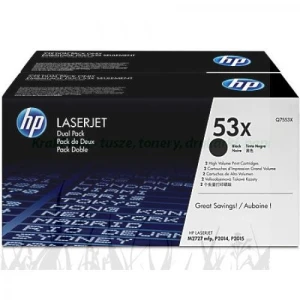 Zestaw dwółch tonerółw HP 53X do LaserJet P2014/2015, M2727 ( Q7553XD ) | 2x 7 000 str. Black