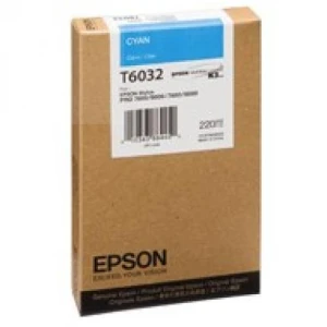 Tusz Epson Nr.T6032 do Stylus Pro 7800, 9800 | 220ml (C13T603200) Cyan