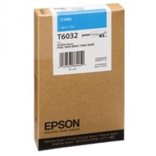 Tusz Epson Nr.T6032 do Stylus Pro 7800, 9800 | 220ml (C13T603200) Cyan