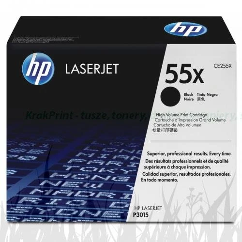 Toner HP 55X do LaserJet P3015, M525 | 12 500 str. (CE255X) Black