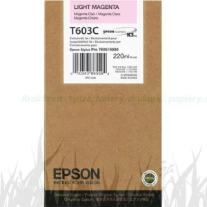 Tusz Epson Nr.T603C do Stylus Pro 7800, 9800 | 220ml (C13T603C00) LightMagenta