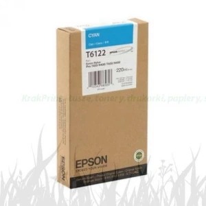 Tusz Epson Nr.T6122 do Stylus Pro 7400, 7800 | 220ml. (C13T612200) Cyan