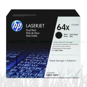 Zestaw dwółch tonerółw HP 64X do LaserJet P4015/4515 (CC364XD) | 2x 24 000 str. Black