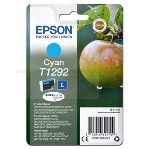 Tusz Epson T1292 do Stylus SX-230/235W/420W/425W/430W | 7ml (C13T12924011/C13T12924012/C13T12924010 / C13T12924022) Cyan