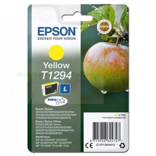 Tusz Epson Nr.T1294 do Stylus SX420W, 425W | 7ml (C13T12944010 /C13T12944012 / C13T12944022) Yellow
