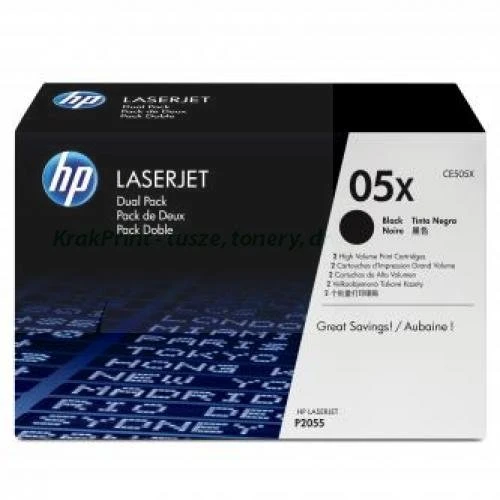 Zestaw dwółch tonerółw HP 05X do LaserJet P2055 (CE505XD) | 2 x 6 500 str.  Black