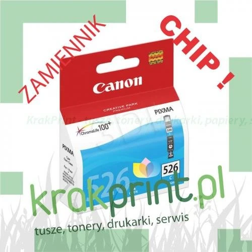 Tusz Zamiennik z chipem do Canona CLI-526C CHIP (MPC526C) Cyan