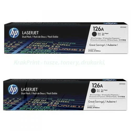 Zestaw dwóch tonerów HP 126A do CLJ Pro CP1025, M175 (CE310AD) | 2 x 1 200 str. Black