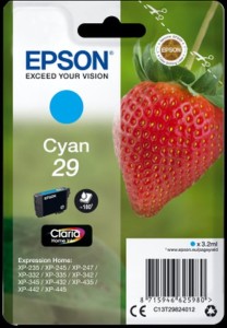usz Epson Nr.29 T2982 do XP-235 332 335 | 3.2ml (C13T29824012 / C13T29824022) Cyan