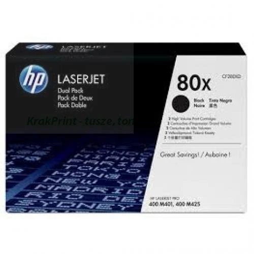 Dwupak HP 80X do LaserJet Pro 400 M401/425 (CF280XD) | 2 x 6 900 str. Black