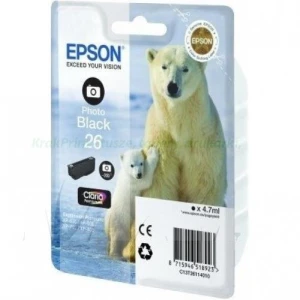 Epson Tusz T2611 4.7ml do XP-600/700/800 (C13T26114010 / C13T26114012) PhotoBlack