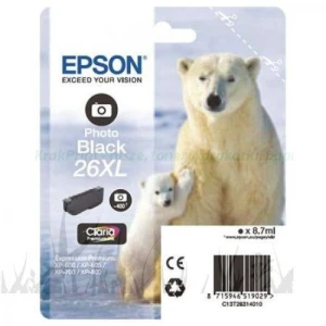 Tusz do Epson Nr.T2631XL do XP-600 | 8,7ml (C13T26314010 C13T26314012) PhotoBlack