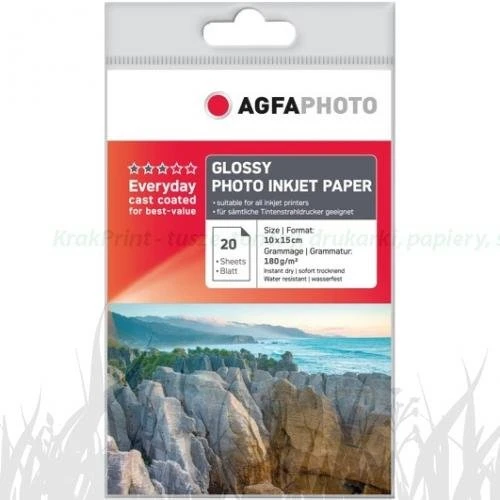 Papier Agfa foto A6 180g / 20 ark. Cast-Coated glossy