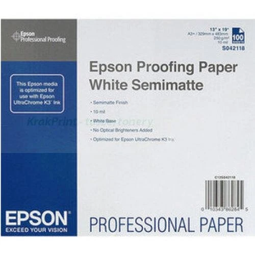 Epson C13S042118 - Papier (Proofing Paper White Semimatte, A3+, 100 ark.)