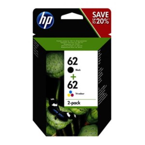 Tusz Hewlett-Packard Oryginał HP Nr. 62 BK+CMY Dwupak (N9J71AE) CMYK (cyan, magenta, yellow, black)