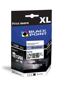 Black Point tusz BPBLC1100/980XLBK zastępuje Brother LC1100/980BK, czarny (LC-980)