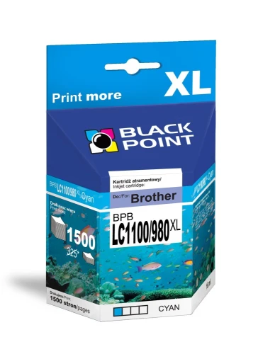 Black Point tusz BPBLC1100/980XLC zastępuje Brother LC1100/980C, niebieski