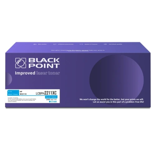 Toner Black Point Zastępuje: HP | 2,5tys. (LCBPH2211XC W2211X BLH2211XCBW) Cyan