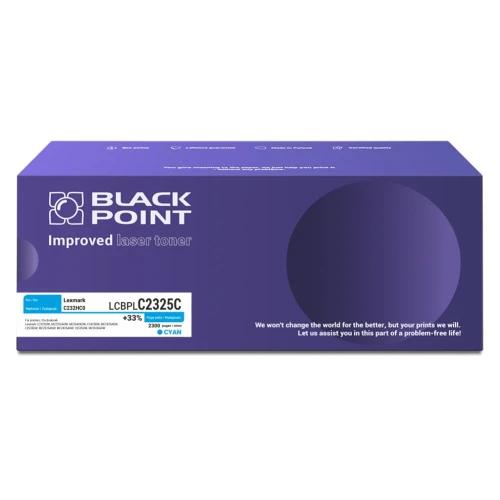 Black Point toner zastępuje Lexmark (LCBPLC2325C C232HC0 BLLOPC2325CBW) Cyan