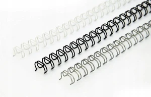 Grzbiety drutowe metalowe czarne Argo  - 8 mm 100 szt. skok 3:1
