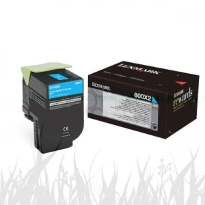 Toner Lexmark Oryginał 800X2 (80C0X20) Cyan