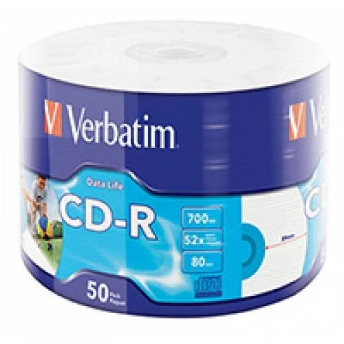 Verbatim CD-R|700MB| x52| spin/50| printable (43794)