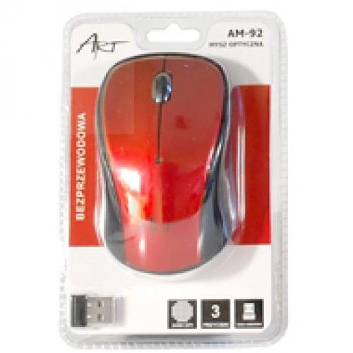 Art AM-92E mysz optyczna bezprzewodowa USB red (AM-92E)
