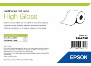 High Gloss Label, Continuous Roll, 51mm x 33m (7113752)