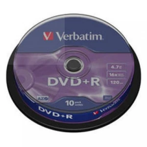VERBATIM DVD+R(10-Pack)Spindle/General Retail/16x/4.7GB 43498