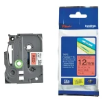 Taśma Brother laminowana 12mm x 8m czarny nadruk / czerwone tło (TZE-431/TZ-431)