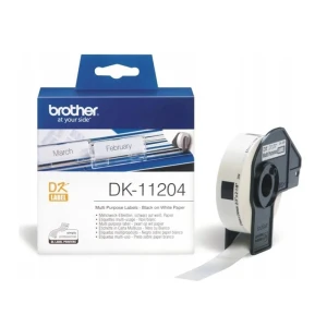 Oryginalne etykiety Brother DK-11204 17mm x 54mm białe/czarny nadruk 400szt.