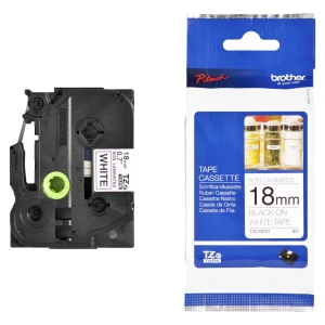 Taśma termotransferowa Brother Oryginał nielaminowana 18mm x 8m czarny nadruk / białe tło (TZEN-241)
