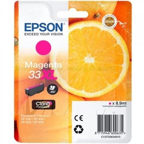 Tusz Epson Nr.33XL Pomarańcza do XP-530 | 8,9ml (C13T33634012) Magenta