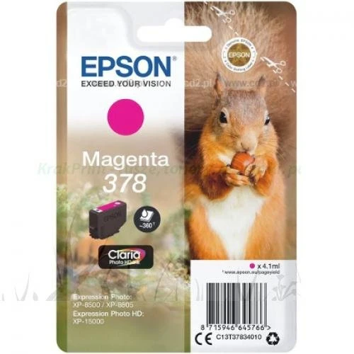 Tusz Epson Oryginał MAGENTA 378 CLARIA PHOTO HD INK (C13T37834010) Magenta