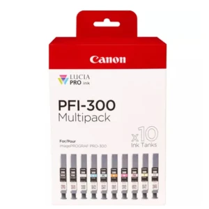 Wielopak 10 kaset z atramentem Canon PFI-300 MBK/PBK/CO/GY/R/C/M/Y/PC/PM do PRO-300 (4192C008)