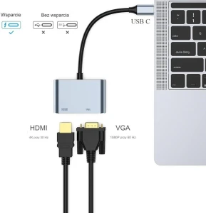 Adapter TYPE C/HDMI 4k 30hz+VGA (JL-CH01A_HDMI)