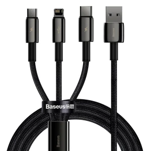 Baseus Kabel 3w1 Tungsten Gold USB do micro USB/USB-C/Lightning, 1.5m (CAMLTWJ-01)
