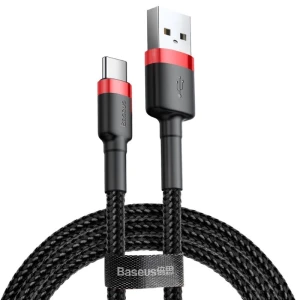 Baseus Kabel Cafule USB-A / USB-C QC 3.0 3A | 0,5m | czarno-czerwony (CATKLF-A91)