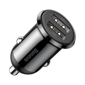 Baseus Ładowarka samochodowa Grain Pro 2x USB 4.8A czarna (CCALLP-01)