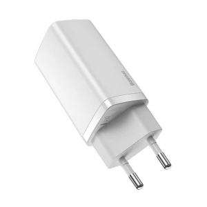 Baseus Ładowarka sieciowa GaN2 Lite | USB + USB-C | 65W | EU biała (CCGAN2L-B02)
