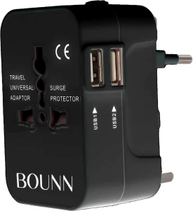 Bounn przejściówka do gniazdka angielsko polska EU UK USA 2x USB (B_EU/UK/US/AU_01)